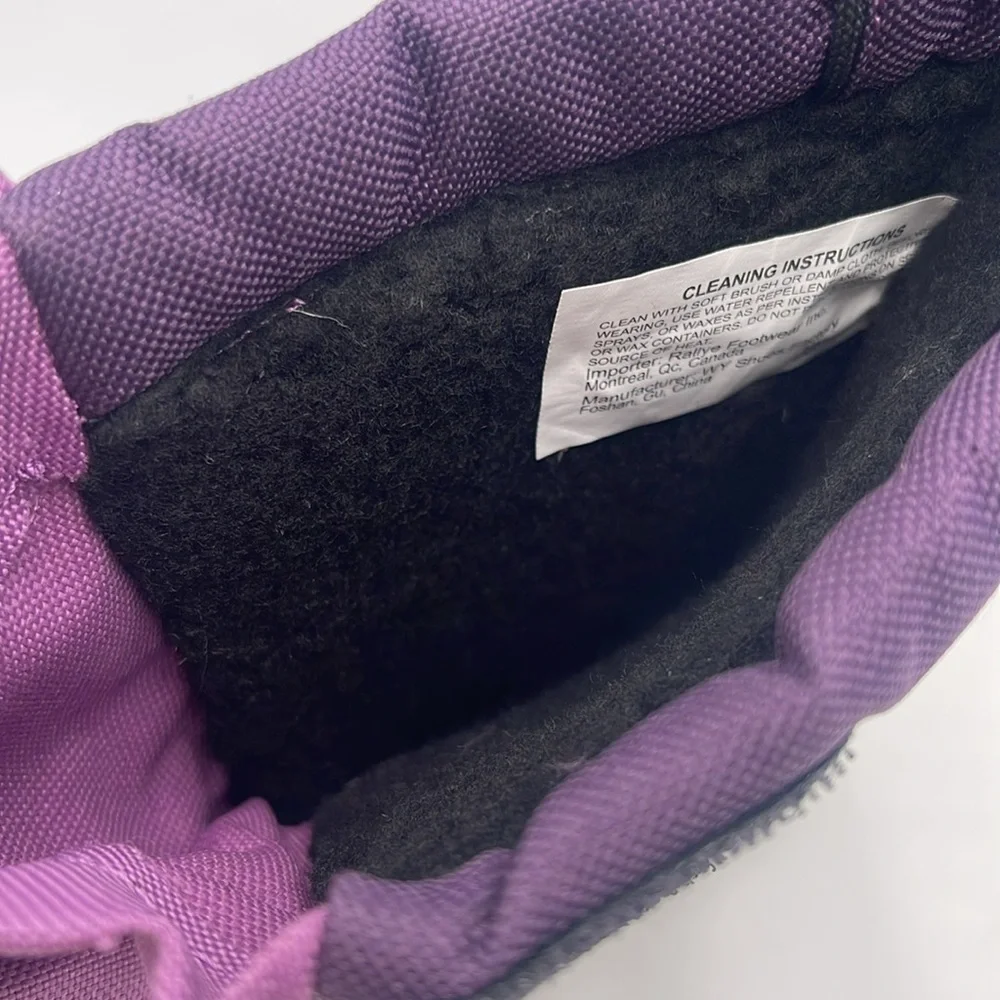 NWT Tundra Kids Thermal Snow Boots – Black/Purple Size 8 - Picture 11 of 15